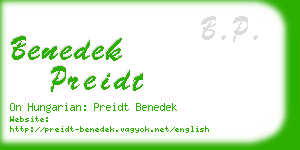 benedek preidt business card